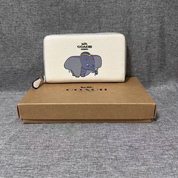 NEW Disney X Coach Medium Zip Around Wallet With Dumbo-Authentic - Picture 1 of 11